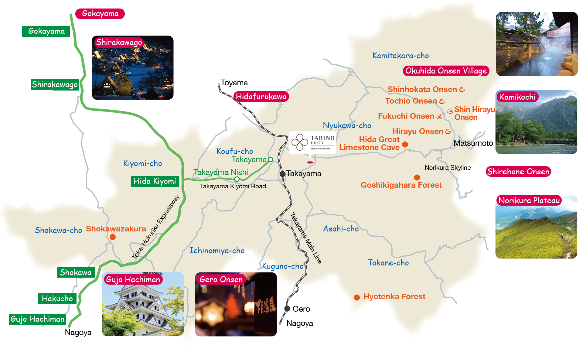 Takayama City and neighborhood Recommendation Map